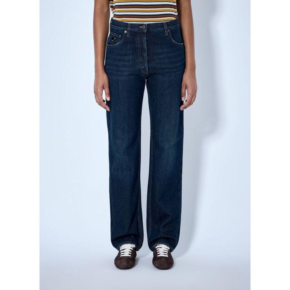 Prada Women Straight-Leg Washed Denim Jeans